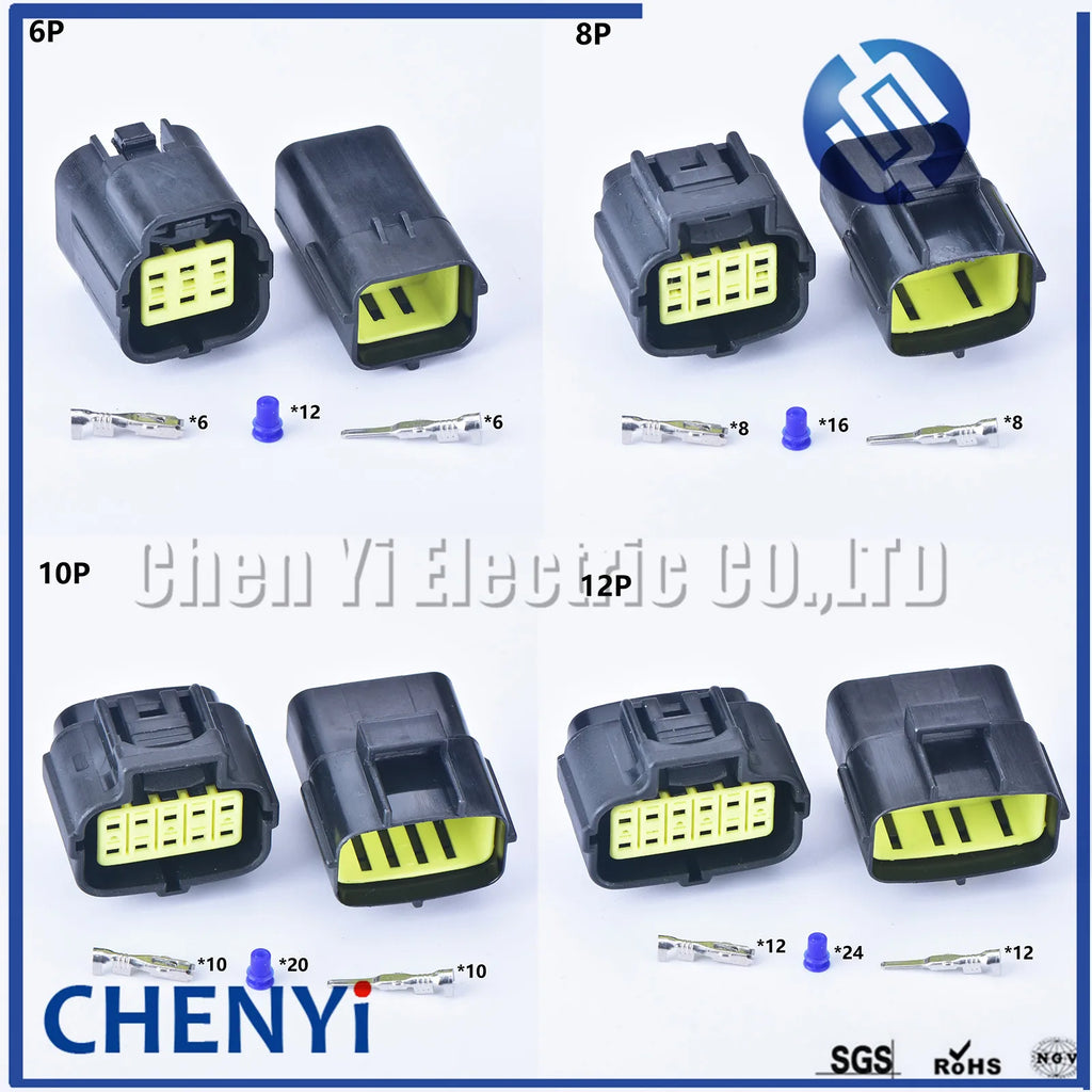 1/2/3/4/6/8/10/12/16 Pin Waterproof Connector Electrical Plug Car Auto Sealed Truck Harness Socket 174879-2 174877-2