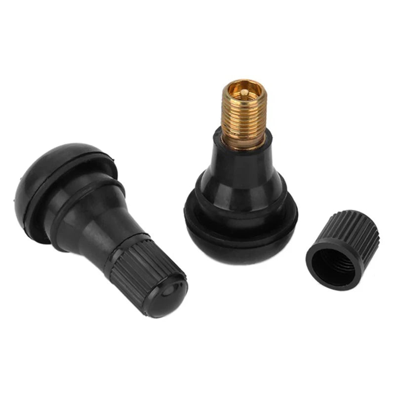 4PCs/set Universal Valve Stems With Dust Caps Tyre Rubber Valves Car Chrome Tubeless Car Wheel Snap-in Tire