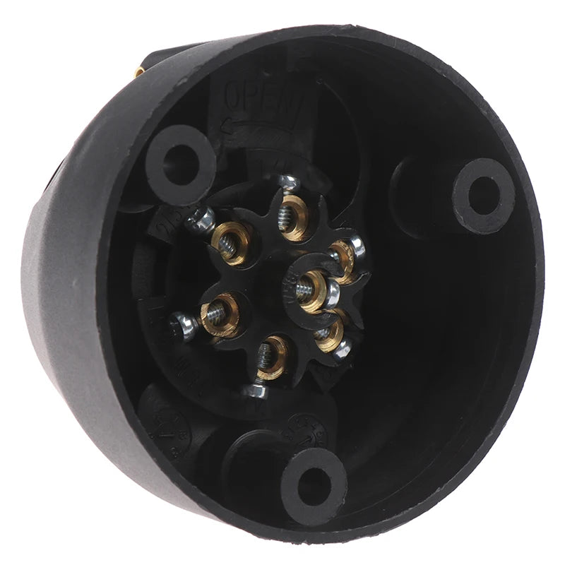12V 7 Pin Round Standard European Car Plug Connector Plastic 7 Pin Socket Plugs For Trailers RVs Car Accessories