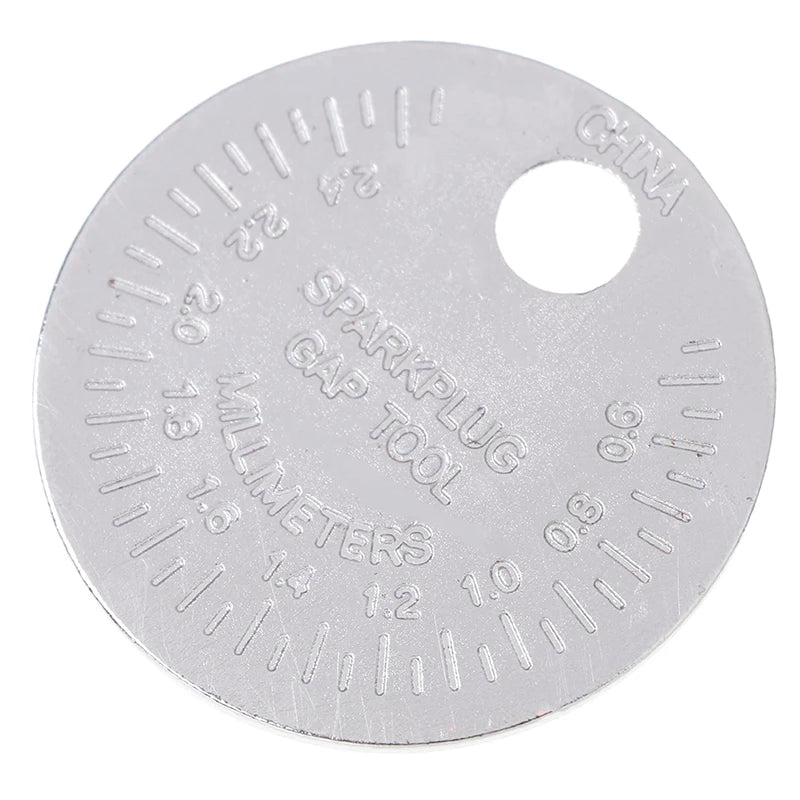 1pc Spark Plug Gap Gauge Tool Measurement Coin-Type 0.6-2.4mm Range Spark Plug Gage Gap Tool Feeler
