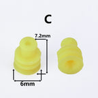 100 Pcs 0.6/1/1.5/1.8/3.5/6.3/9.5mm car wire connector waterproof ring circle rubber seal hollow plug silicone sheath cap