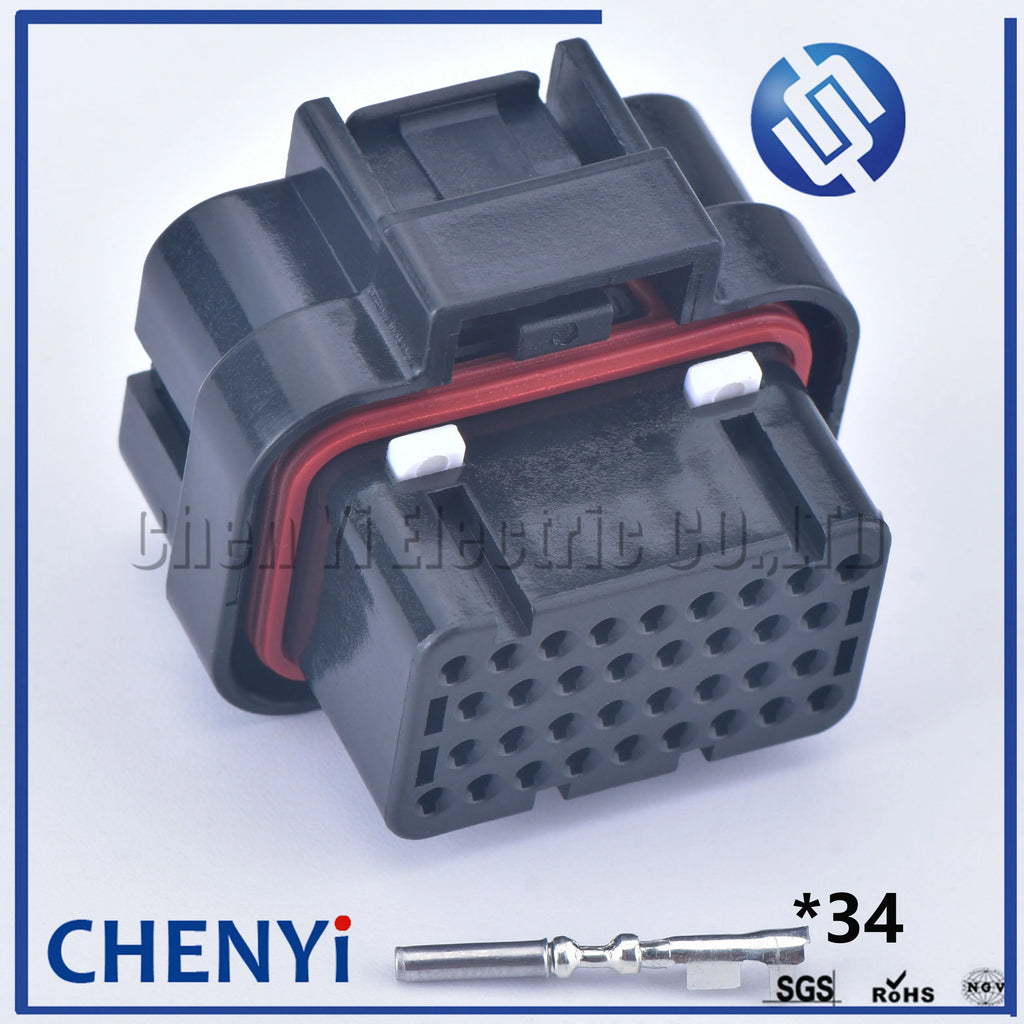34 Pin 3-1437290-9 1.0mm Series ECU Auto Connector Electrical PCB Computer ECU Connector 64327288-2 4-1437290-1