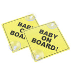1PC Baby On Board Sign with Suction Cup Car Window Yellow REFLECTIVE Warning Sign 12CM Safe Driving Accesorios