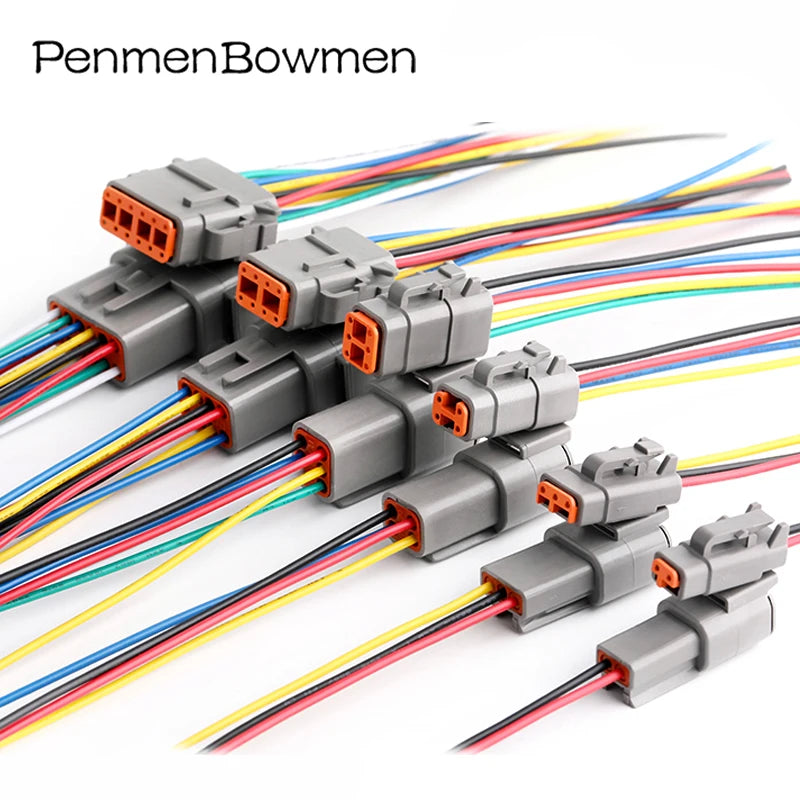 1 Set 2 3 4 6 8 12 Pin Deutsch DTM Car Electrical Cable Connectors Female Male DTM06 2 3 4 6 8 12S DTM04 Plug Wire Harness