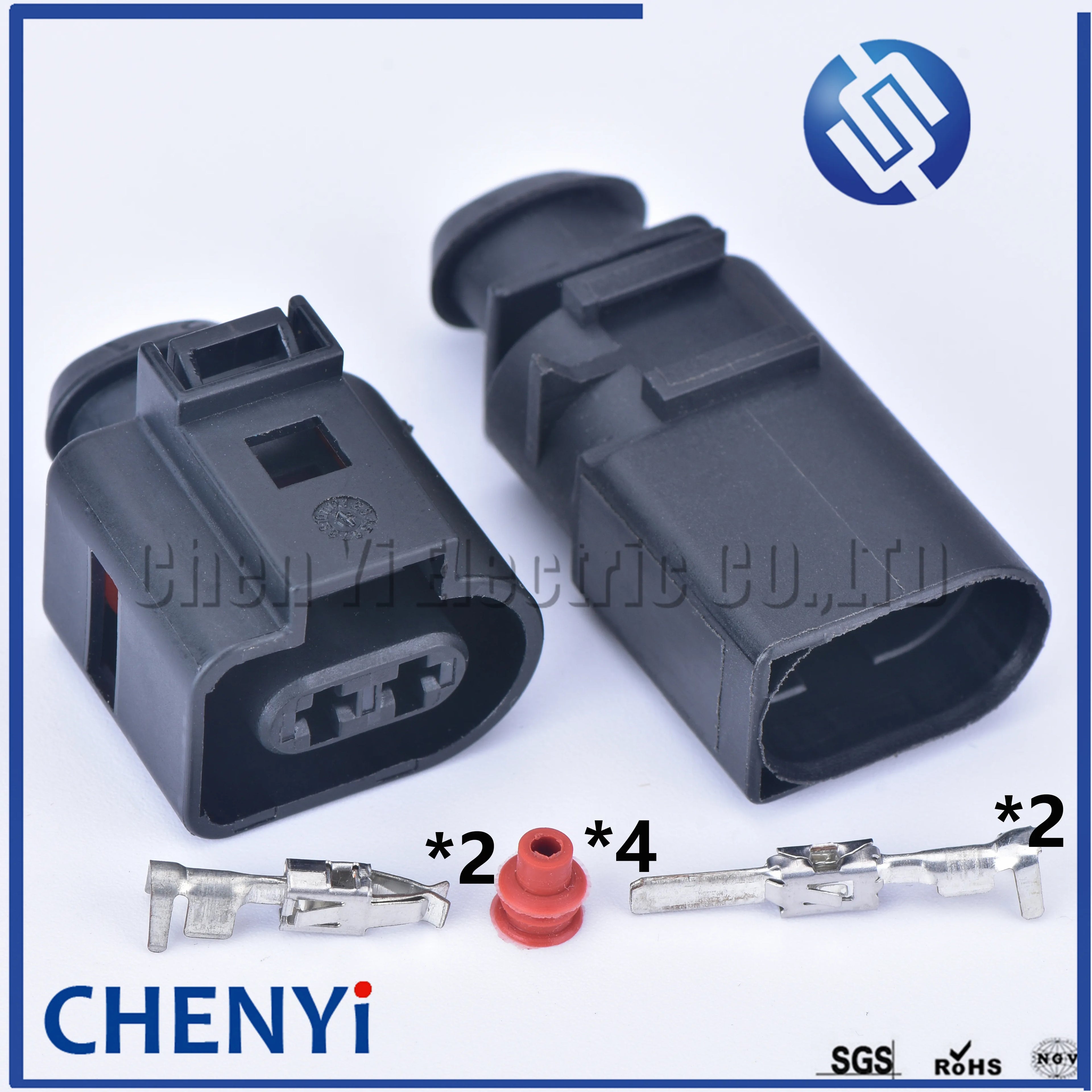 2 Pin 3.5mm male or female automotive waterproof wiring harness connector electrical horn plug 1J0973722 1717692-1 8D0973822