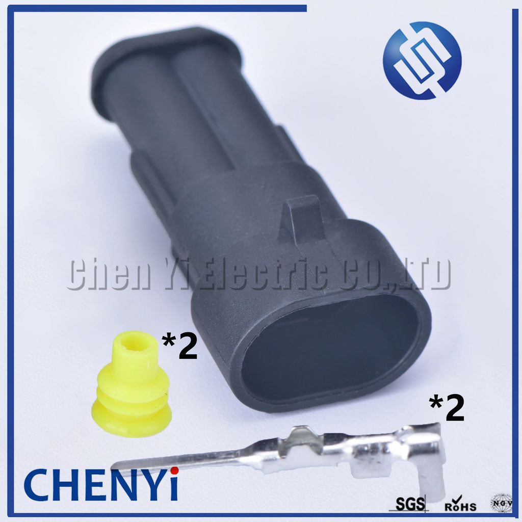 5 sets 2 Pin way Female or Male SuperSealed 282104-1 282080-1 Waterproof Electrical Automotive Connector Plug For car