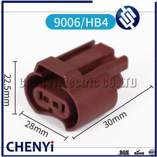 2 Sets 2 Pin Auto waterproof connector Car Headlight Fog Lamp Plug for 9005/HB3 9006/HB4 Auto light socket For Toyota Honda GM