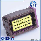 Automotive ECU connectors brown 24 pin car Oil to gas computer board socket waterproof electronic controller wiring harness plug