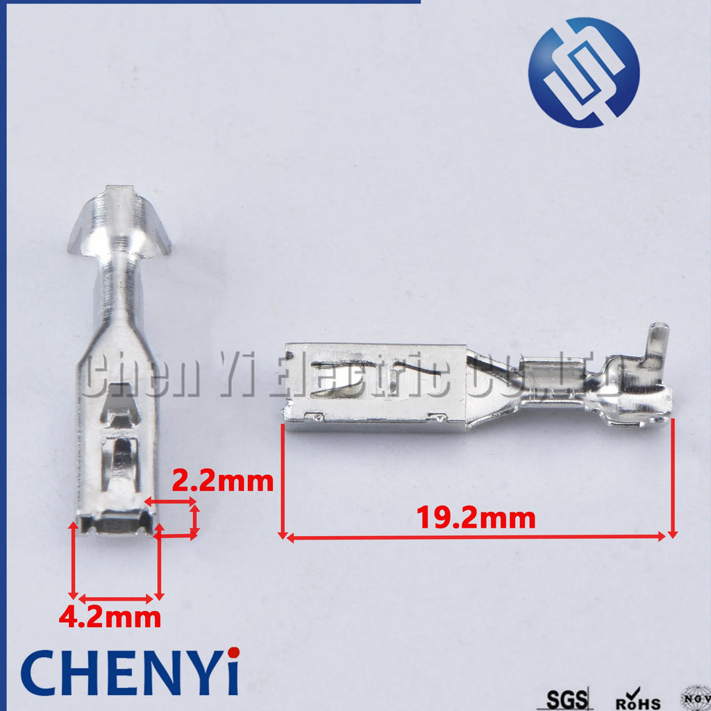 50 Pcs 2.8mm series pins H62 brass tinned Wiring copper terminals For Automotive connector DJ615A-2.8×0.8A 50290937 09441391