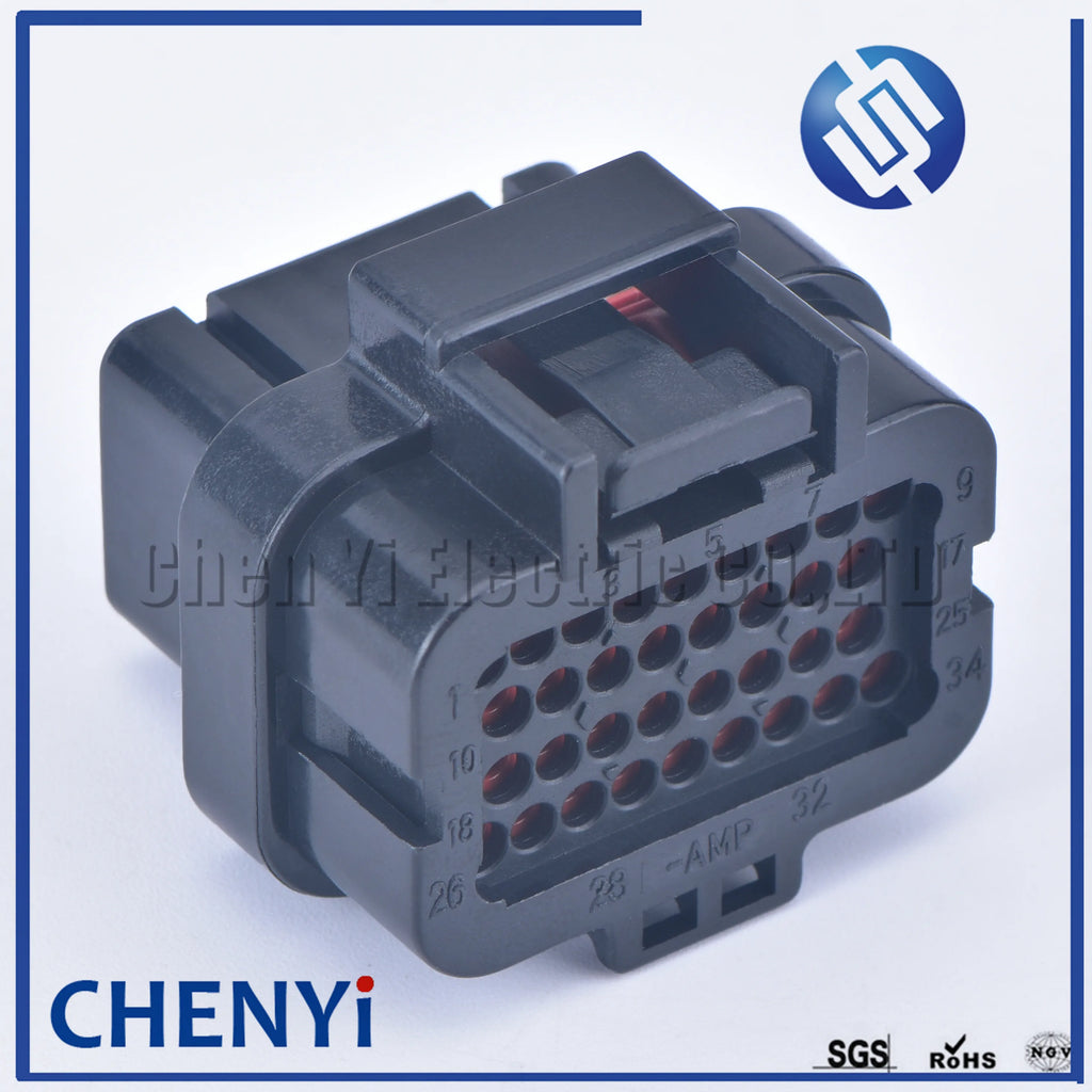 34 Pin 3-1437290-9 1.0mm Series ECU Auto Connector Electrical PCB Computer ECU Connector 64327288-2 4-1437290-1