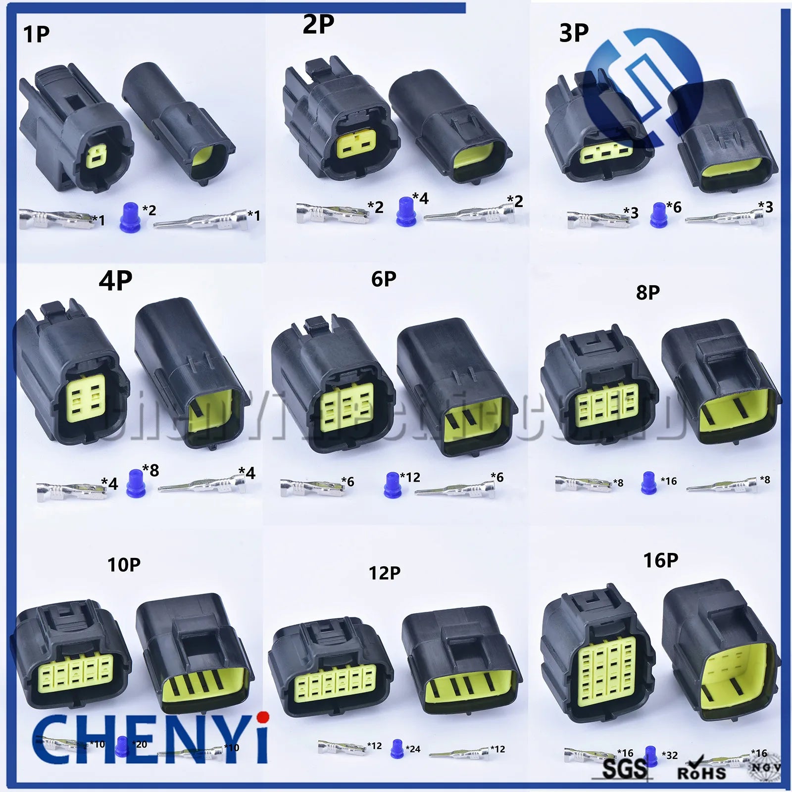 1/2/3/4/6/8/10/12/16 Pin Waterproof Connector Electrical Plug Car Auto Sealed Truck Harness Socket 174879-2 174877-2