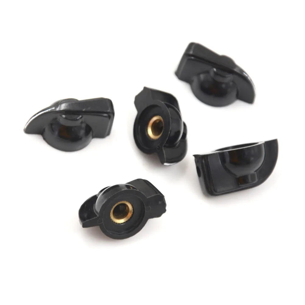 5Pcs 6mm Useful Shaft Hole Dia Bakelite Potentiometer Pot Pointer Knobs Caps