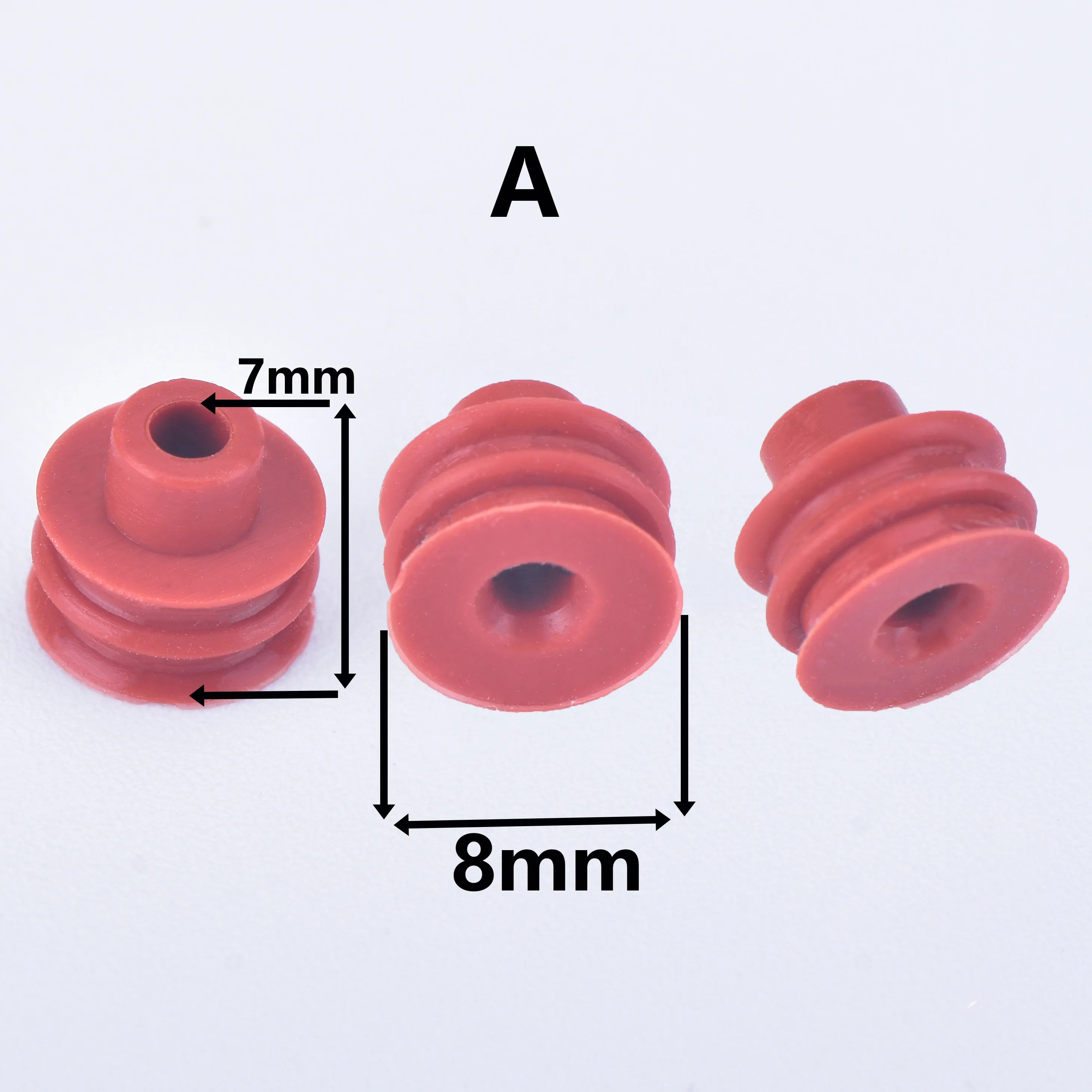 100 Pcs 0.6/1/1.5/1.8/3.5/6.3/9.5mm car wire connector waterproof ring circle rubber seal hollow plug silicone sheath cap