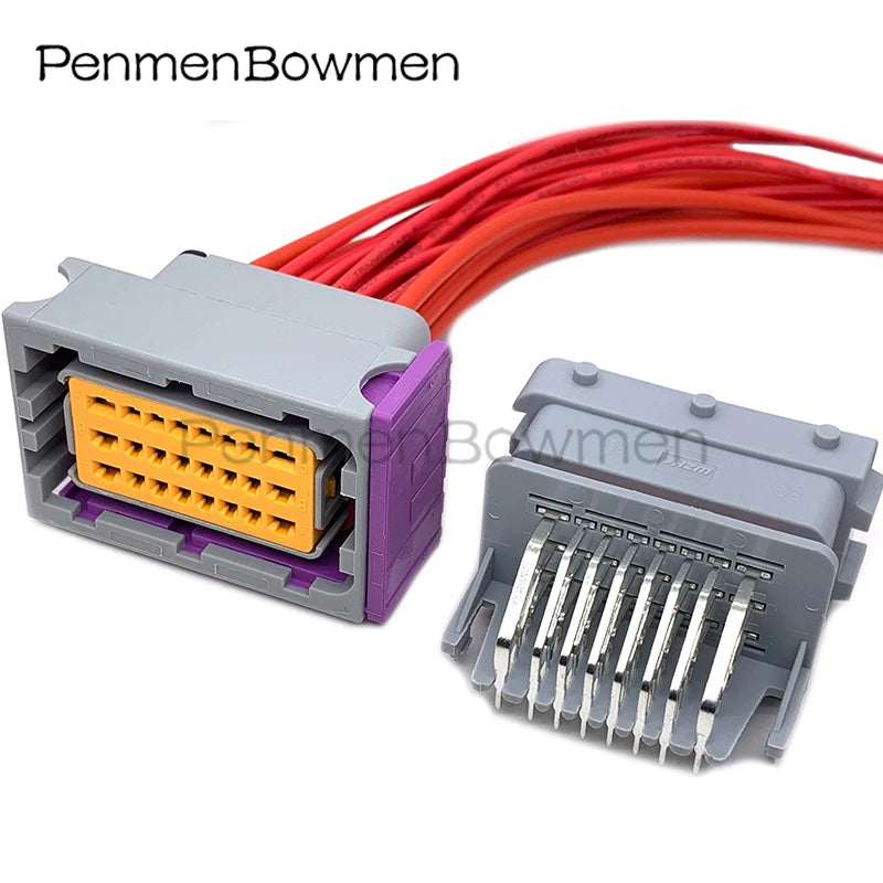 1 Set 24 Pin Auto FCI Oil Gas Computer Board ECU Electrical Cable Connectors Wire Harness Plug HCCPHPE24BKA90F 211PC249S0005