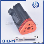 black Deutsch DT 3 Pin connector DT06-3S DT04-3P Male or Female Auto Waterproof Connector Automotive Sealed Plug with Pins