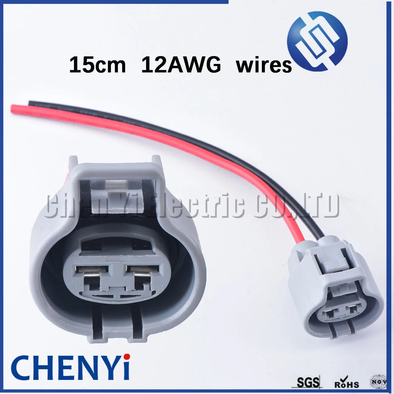 2 Pin Auto Waterproof Electronic Fan Connector Brake Booster Pump Assembly plug For Toyota Ford Focus Mazda with 12AWG wires