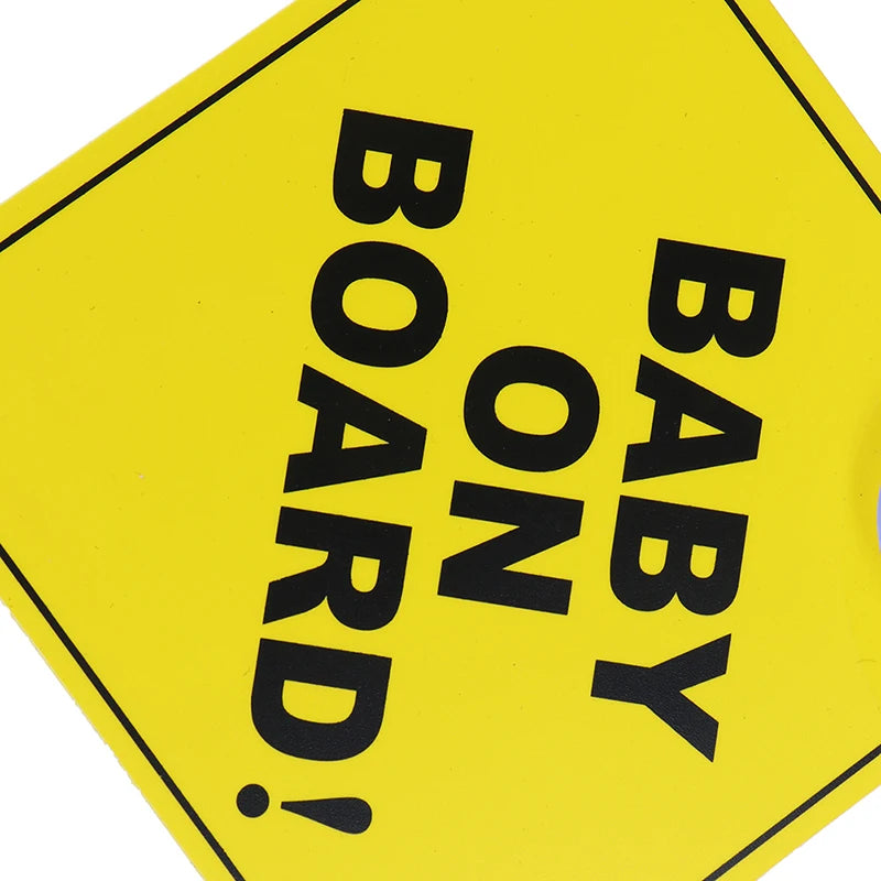 1PC Baby On Board Sign with Suction Cup Car Window Yellow REFLECTIVE Warning Sign 12CM Safe Driving Accesorios