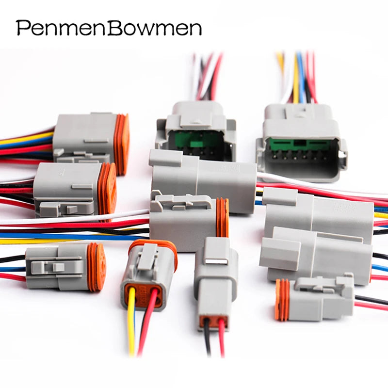 1 Set 2 3 4 6 8 12 Pin Car Deutsch DT Electrical Cable Connectors Male Female Wire Harness Plug DT06-2S DT04-2P