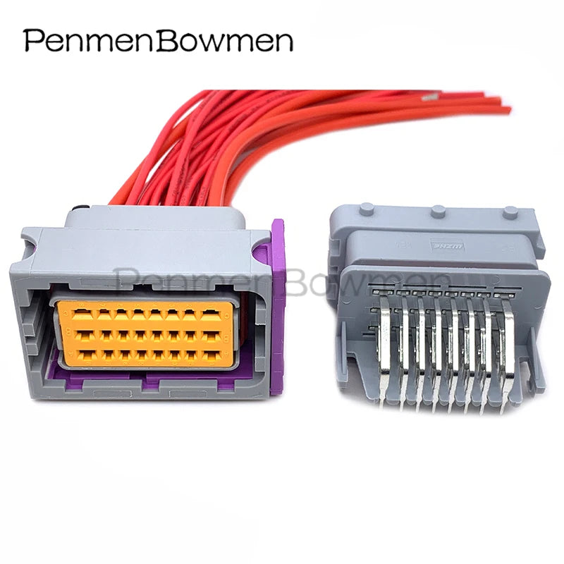 1 Set 24 Pin Auto FCI Oil Gas Computer Board ECU Electrical Cable Connectors Wire Harness Plug HCCPHPE24BKA90F 211PC249S0005