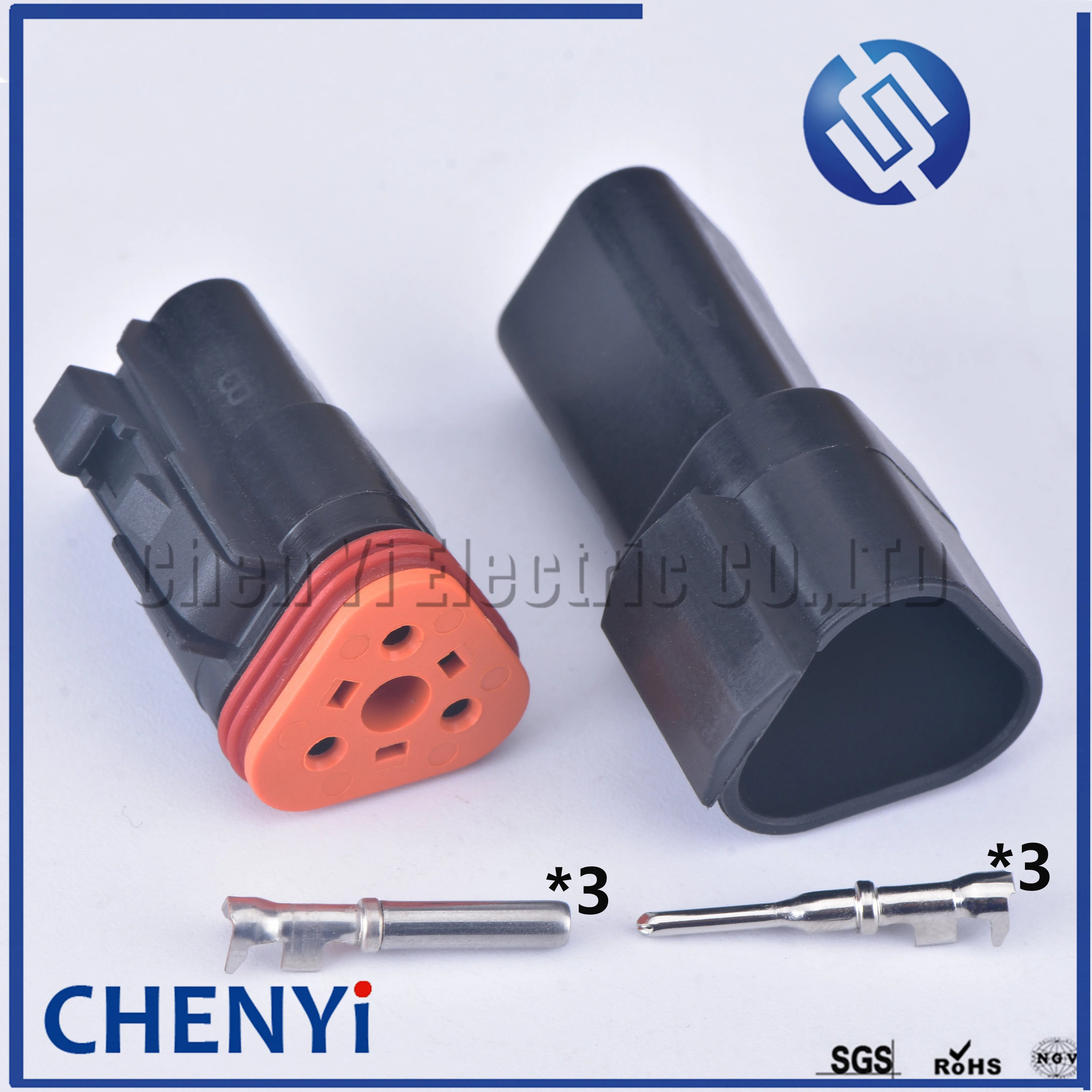 black Deutsch DT 3 Pin connector DT06-3S DT04-3P Male or Female Auto Waterproof Connector Automotive Sealed Plug with Pins