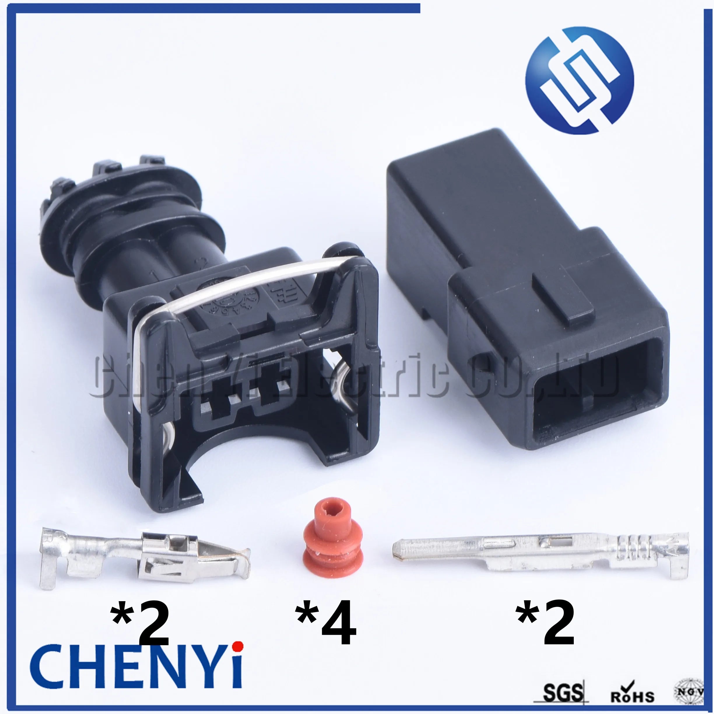 2 set 2 Pin auto Waterproof Electrical Wire Connector fuel spray nozzle Plug EV1 282762-1 1-144545-0 282189-1