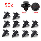 50Pcs Car Fastener fit 8mm Dia Hole Black Push Retainer Rivets Clips for Automobile Door Bumper Fender Cover Trim Clip Wholesale