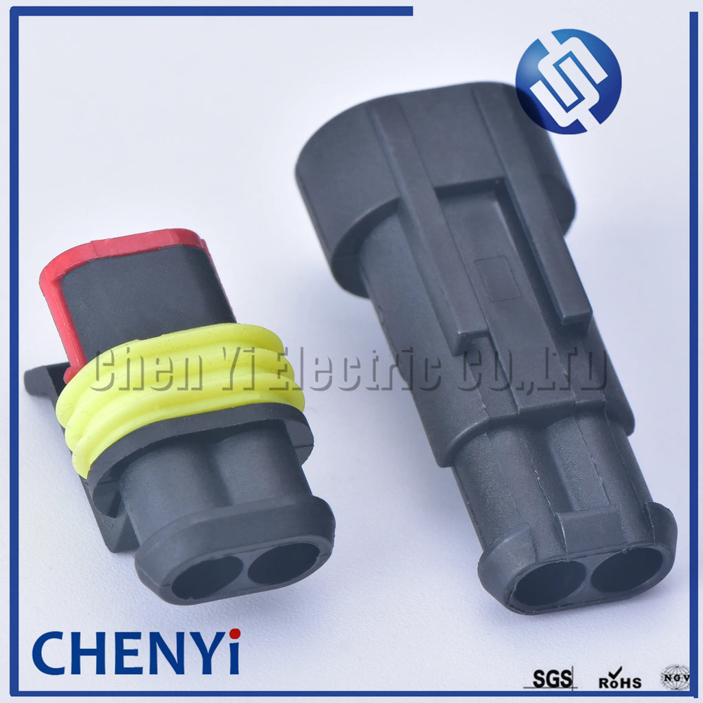 5 sets 2 Pin way Female or Male SuperSealed 282104-1 282080-1 Waterproof Electrical Automotive Connector Plug For car