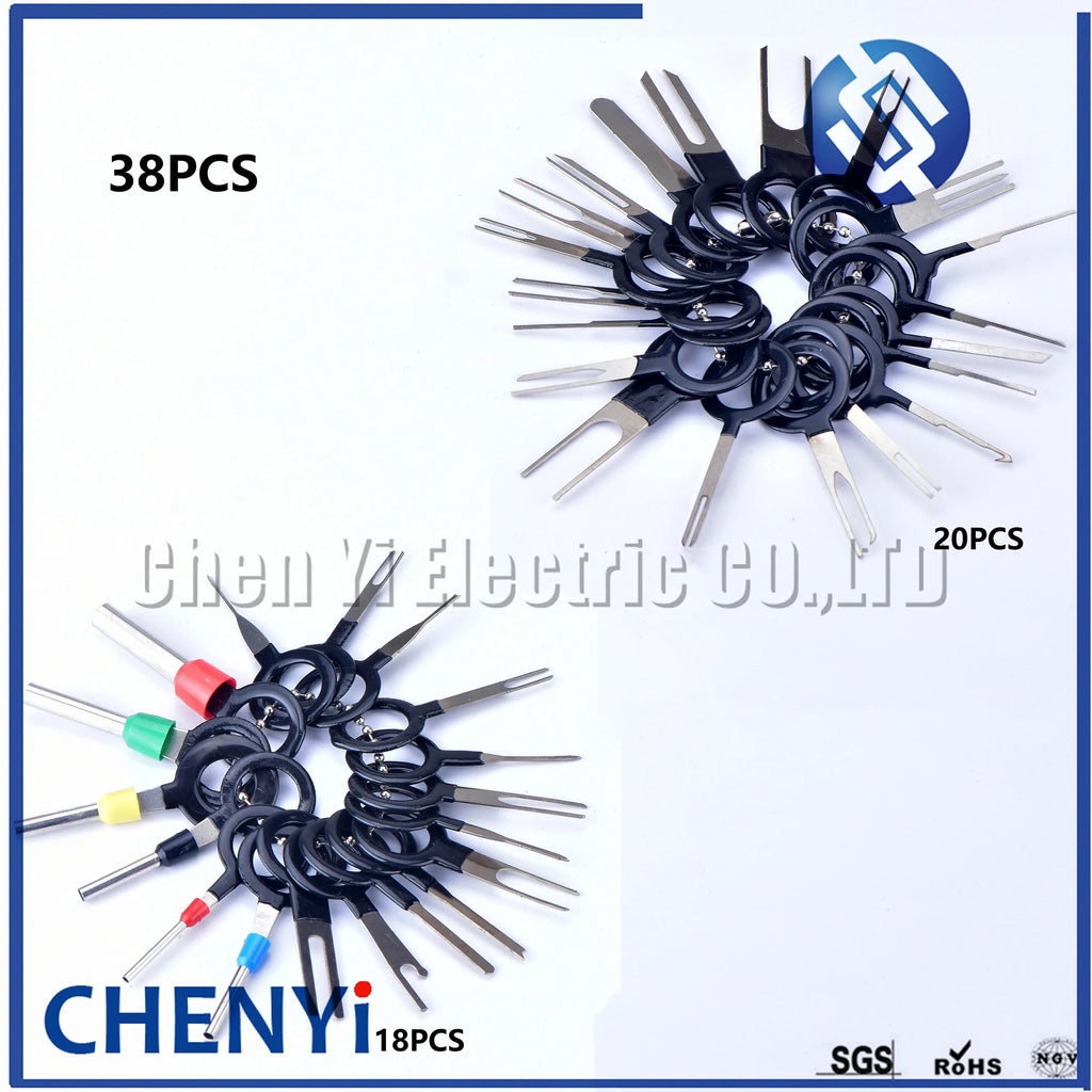 18/20/38pcs Car plug Pins removal tool set connector Pin retractor pick needle harness Pin Needle ejector tool Needle retract