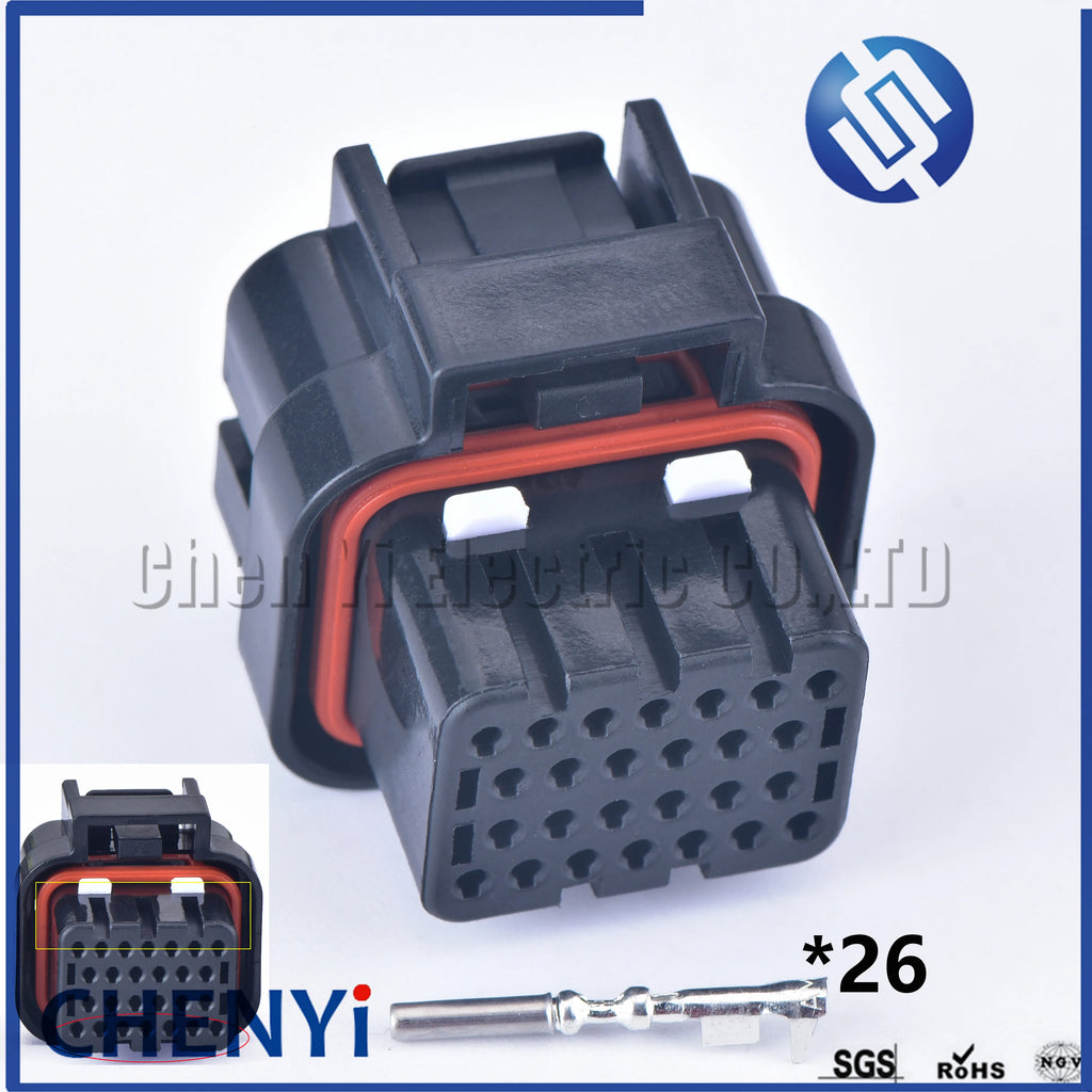 26 Pin 3-1437290-7 1473416-1 SUPERSEAL 3/4/5/6 slots electrical female or male Straight PCB wire to board connector ECU plug