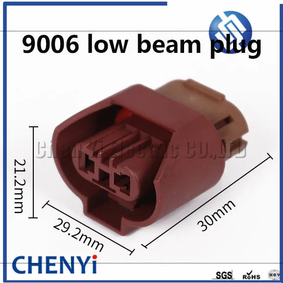 2 Pin Auto waterproof connector headlight Fog Lamp low beam high beam plug 9005 9006 HB3 HB4  Auto light socket 90980-11659