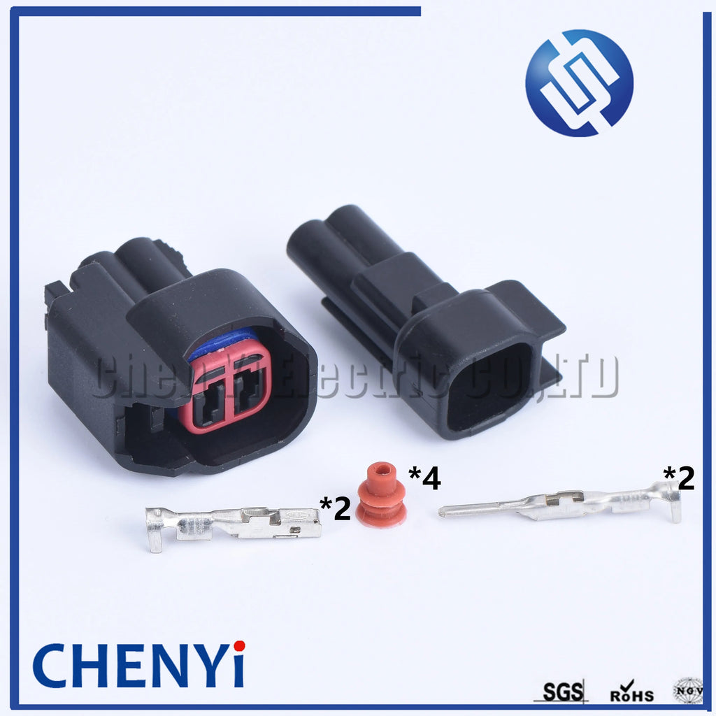 2 Set 2 Pin EV6 to EV1 car auto waterproof male or female fuel Injector Nozzle connector Plug Methanol Socket for Ford Chevrolet
