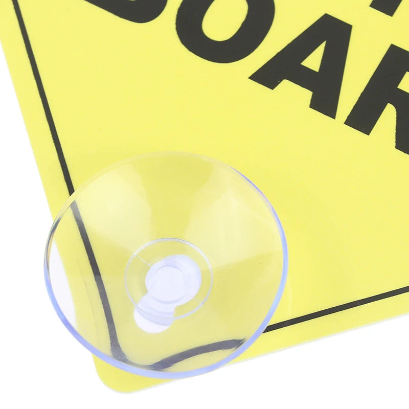 1PC Baby On Board Sign with Suction Cup Car Window Yellow REFLECTIVE Warning Sign 12CM Safe Driving Accesorios
