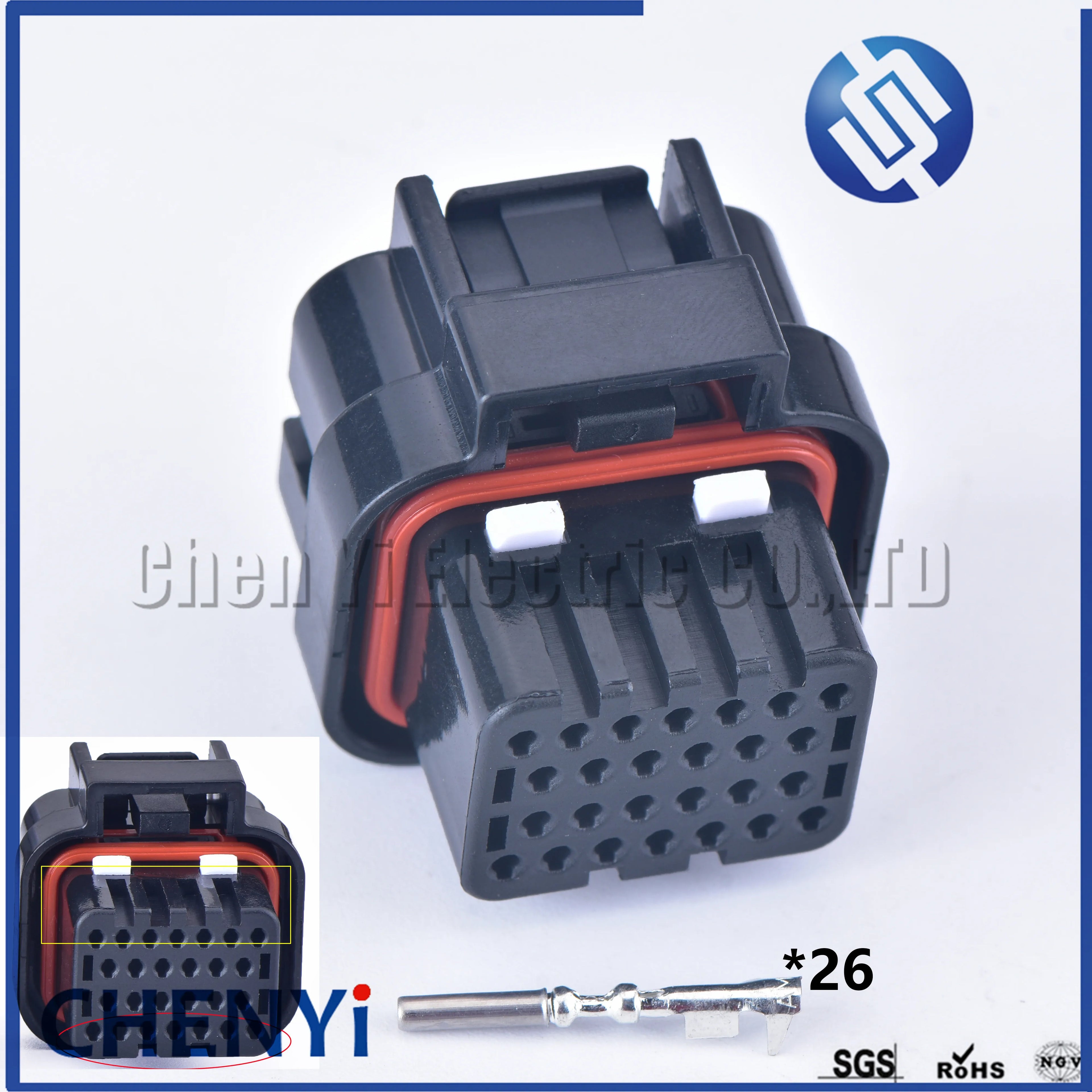 26 Pin 3-1437290-7 1473416-1 SUPERSEAL 3/4/5/6 slots electrical female or male Straight PCB wire to board connector ECU plug