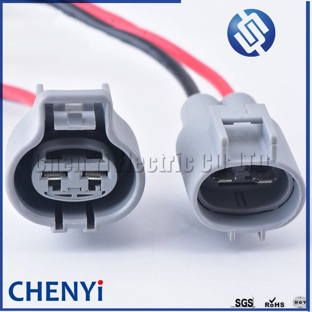 2 Pin Auto Waterproof Electronic Fan Connector Brake Booster Pump Assembly plug For Toyota Ford Focus Mazda with 12AWG wires