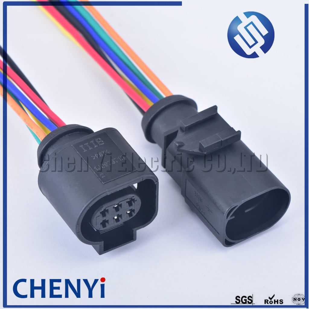6 Pin 42121700 3B0973813 1J0973713 1.5mm Auto Temp sensor Reversing Radar Throttle Plug 1J0 973 713 with wires