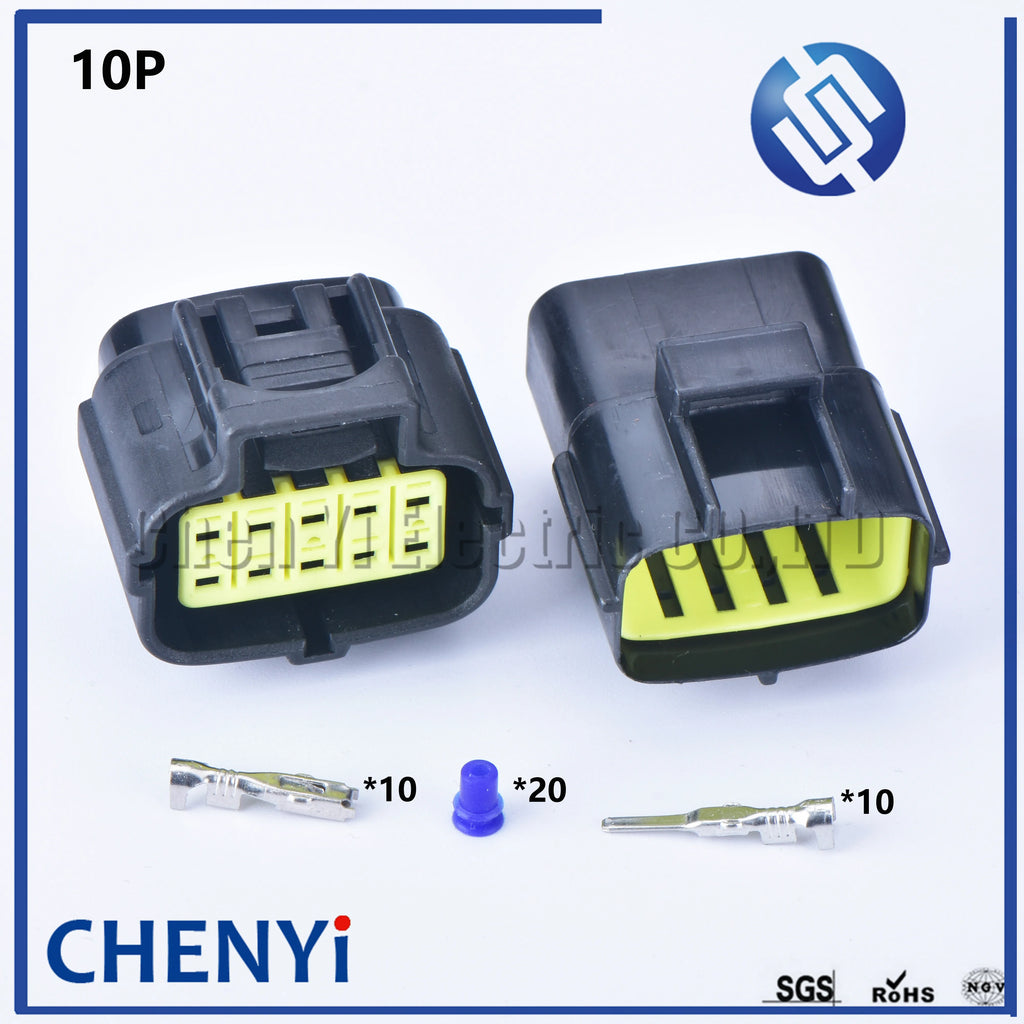 2 set 10 pin way male or female waterproof wire connector auto electrical plug conector 174655-2 174656-7
