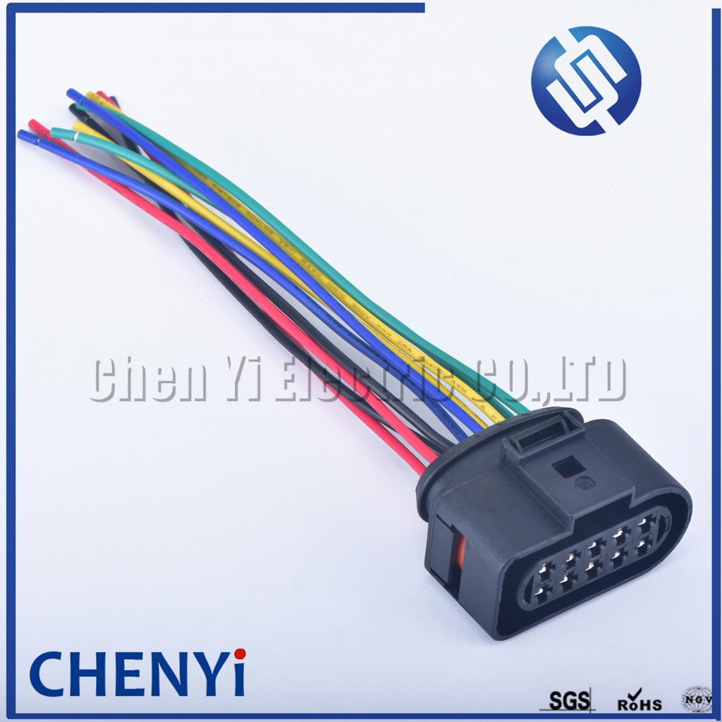 10 Pin 3.5mm Auto waterproof connector 1J0973735 Temp Sensor Plug Deflation Valve halogen headlights Plug 6R0973735 with wire