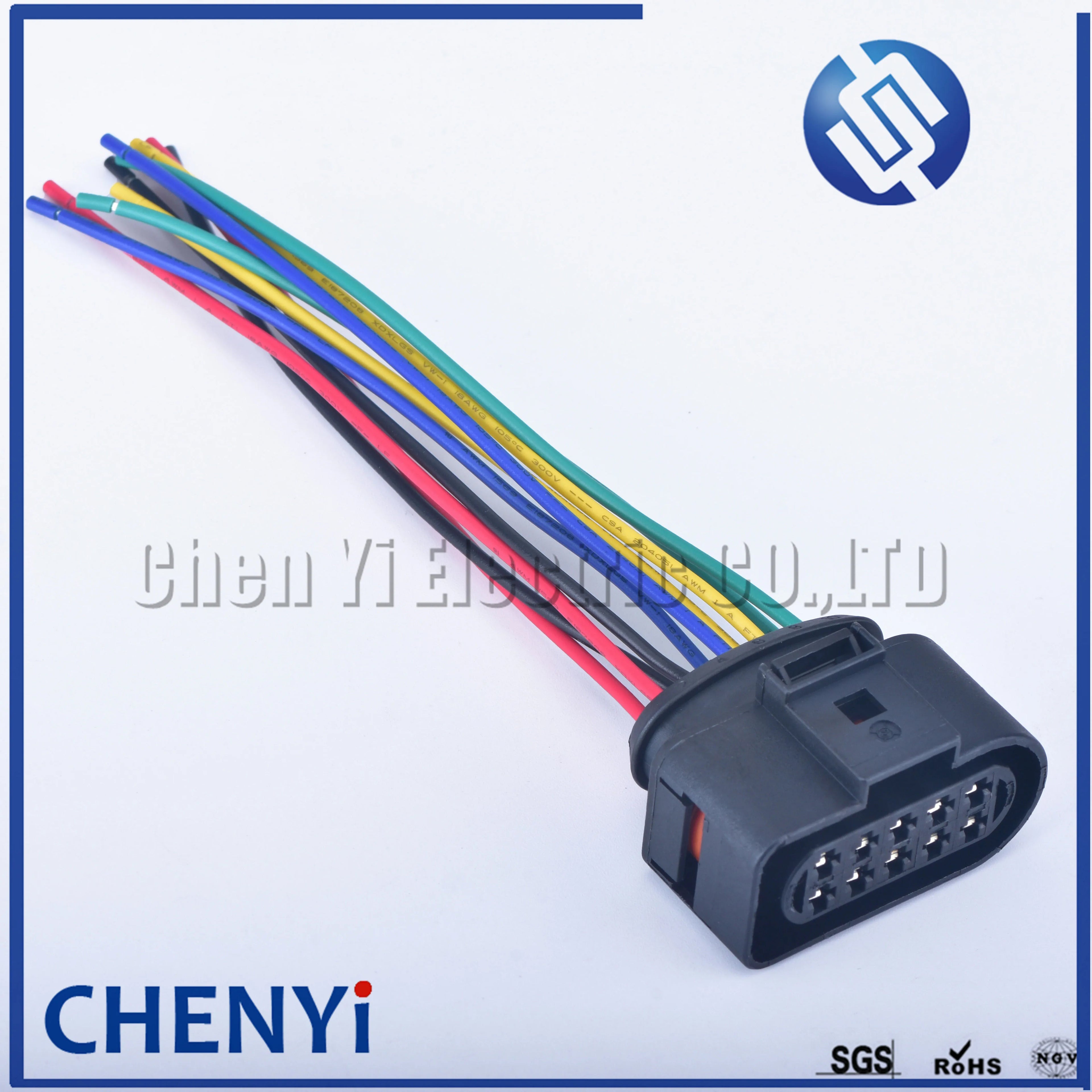 10 Pin 3.5mm Auto waterproof connector 1J0973735 Temp Sensor Plug Deflation Valve halogen headlights Plug 6R0973735 with wire