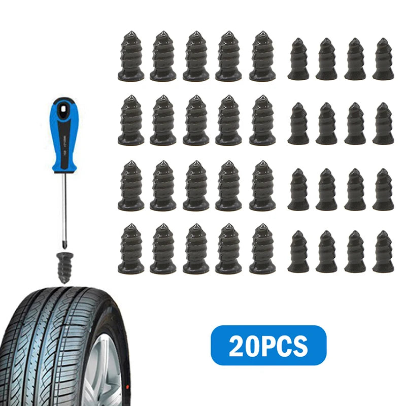 20pcs Vacuum Tyre Repair Nail Car Scooter Bike Universal Tubeless Rubber Nails