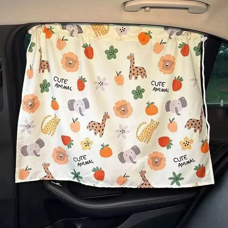 Baby Car Suction Cup Curtain Window Sunshade Cover Cute Universal Side Window Sunshade UV Protection for Kid Baby Children Amagi