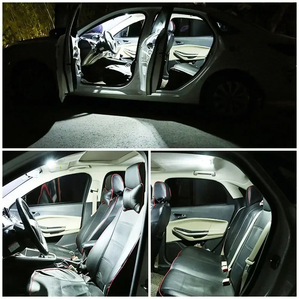 White Blue T10 Cob 16/24/36/48 SMD Car Led Vehicle Panel Lamps Auto Interior Reading Lamp Bulb Light Dome Festoon BA9S DC 12V Am
