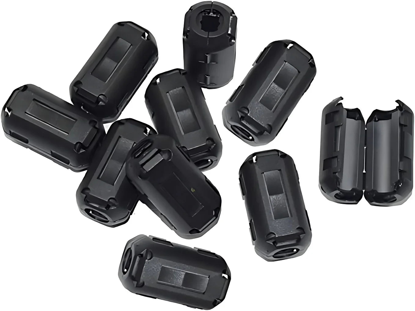 10/20/100PCS Snap-On Ferrite Core Clamp, 3.5–15mm Ring Magnetic Bead EMI RFI Noise Filter Choke for USB Power Audio Video Cables