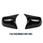 Carbon Fiber Gloss Black Finished Replacement Shell Rearview Mirror Covers Fit For Tesla Model 3 Y Door Side Mirror Caps amabili