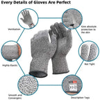 Grade 5 Cut Resistant Gloves Kitchen HPPE Scratch Resistant Glass Cutting Safety Protection for Gardeners Amagi