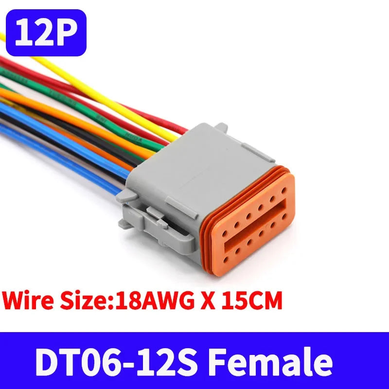 5/20/100 Sets Deutsch DT Connector With 15cm Wire Harness Waterproof Electrical Car Socket Plug DT06-2S DT04-2P 2/3/4/6/8/12P