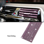 Car Vent Diamond Decorative Strip Fashion Luxury Car Air Conditioning Decoration Stripe Grille Sticker Accessories Amagi