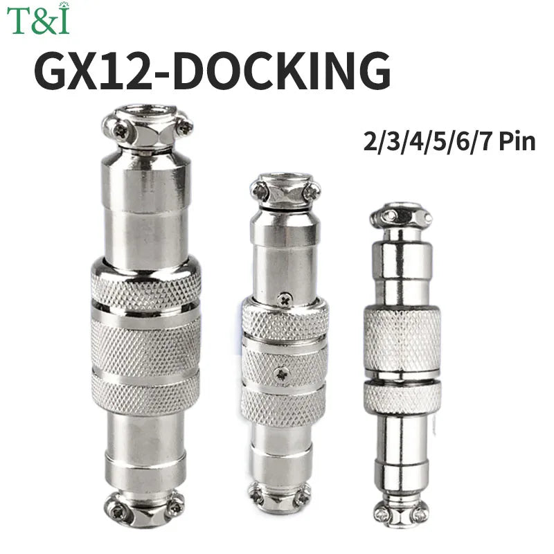 1Set GX12 2/3/4/5/6/7 Pin Male&Female Docking Aviation Plug&Socket Circular Waterproof Thread butt joint Connector