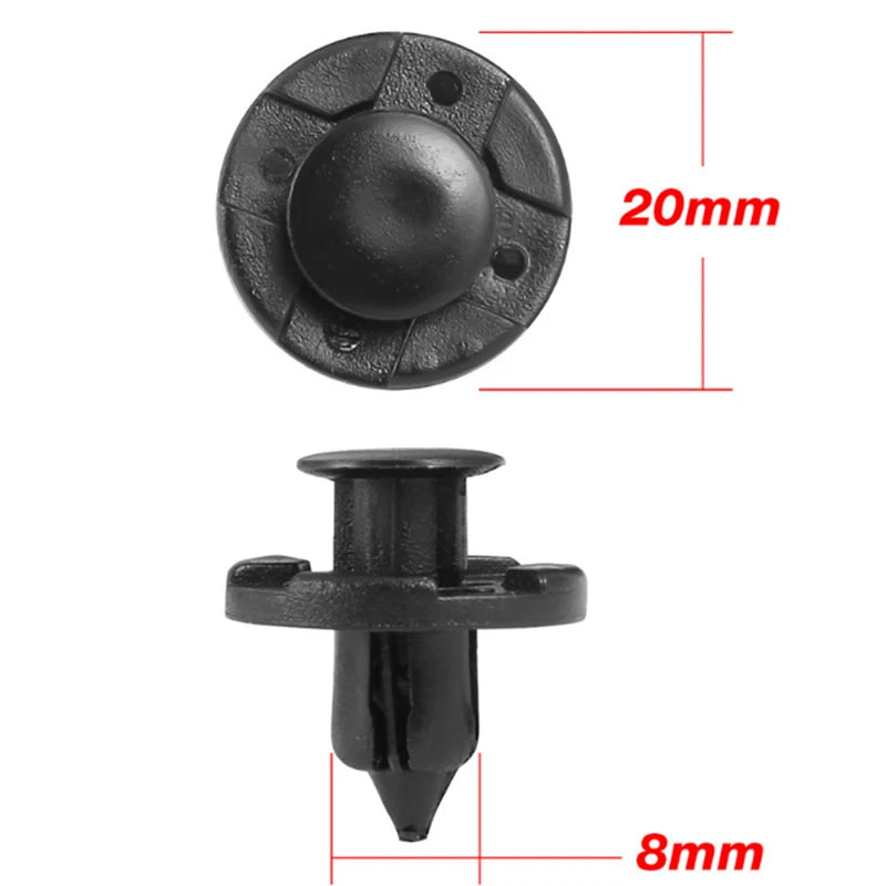 100Pcs Plastic Car Trim Clips Rivet Door Panel Retainer Fastener Mud Flaps Push Plastic Fastener Clips