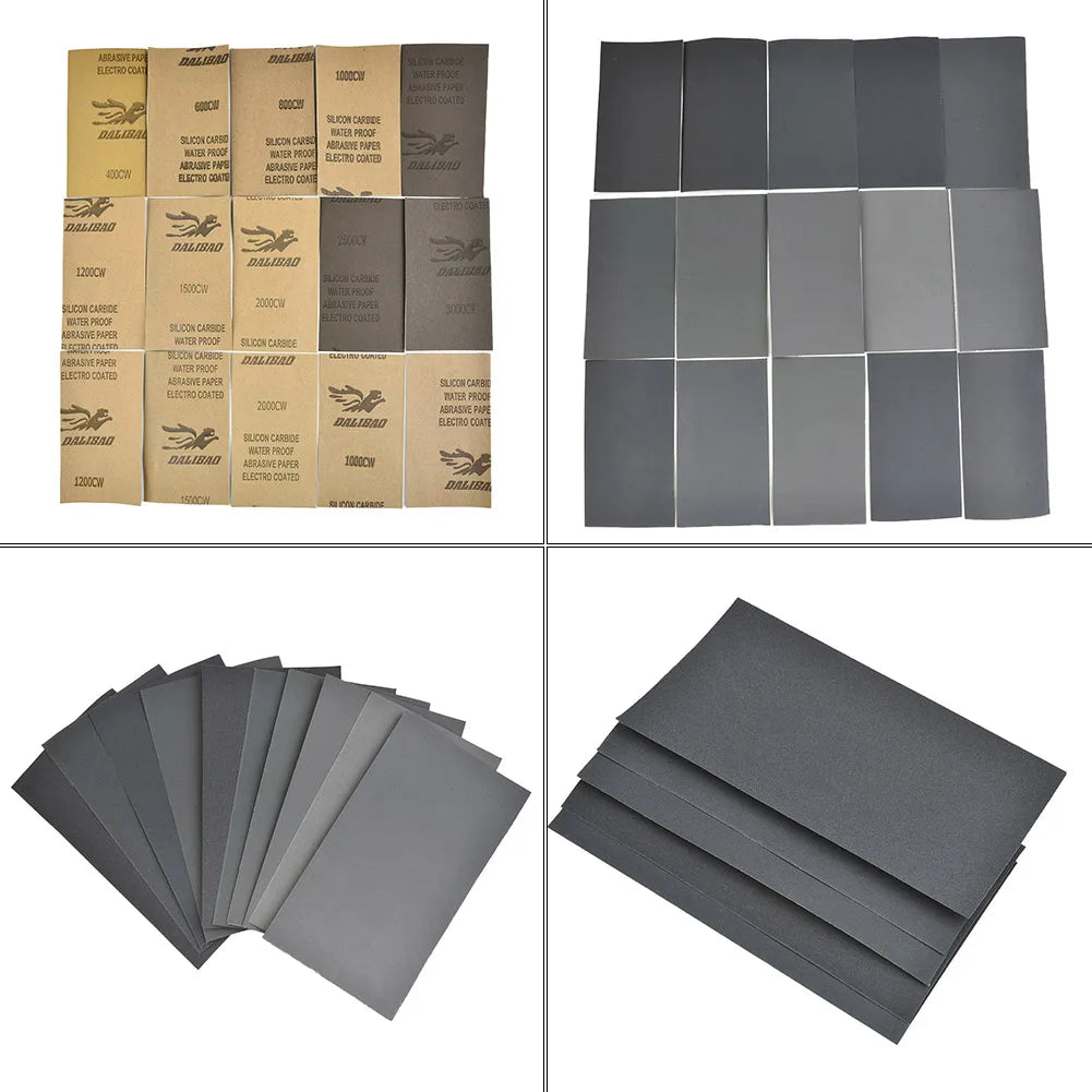 Car Polish Sand Paper 400 600 3000 800 1000 1200 1500 200 0 2500 Grit Metal Glass Ceramics Wood Polishing Sandpaper Wet/Dry Use