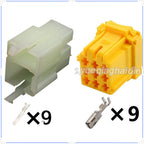 9PIN Connector 2.8mm Unsealed Male Female Connectors Wiring Harness Cable Socket 8-968971-1 Grey Yellow White